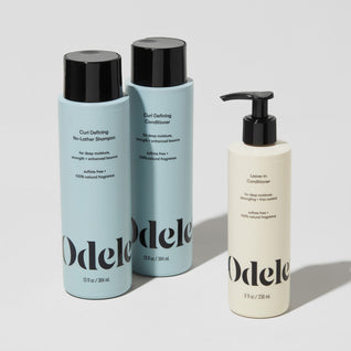 The Odele Beauty Curl Defining Set is displayed on a plain, light-colored background.